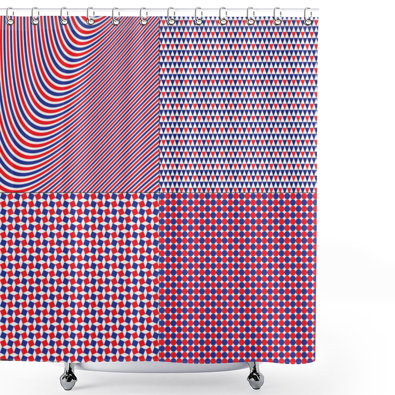 Personality  Red White And Blue Patterns Shower Curtains