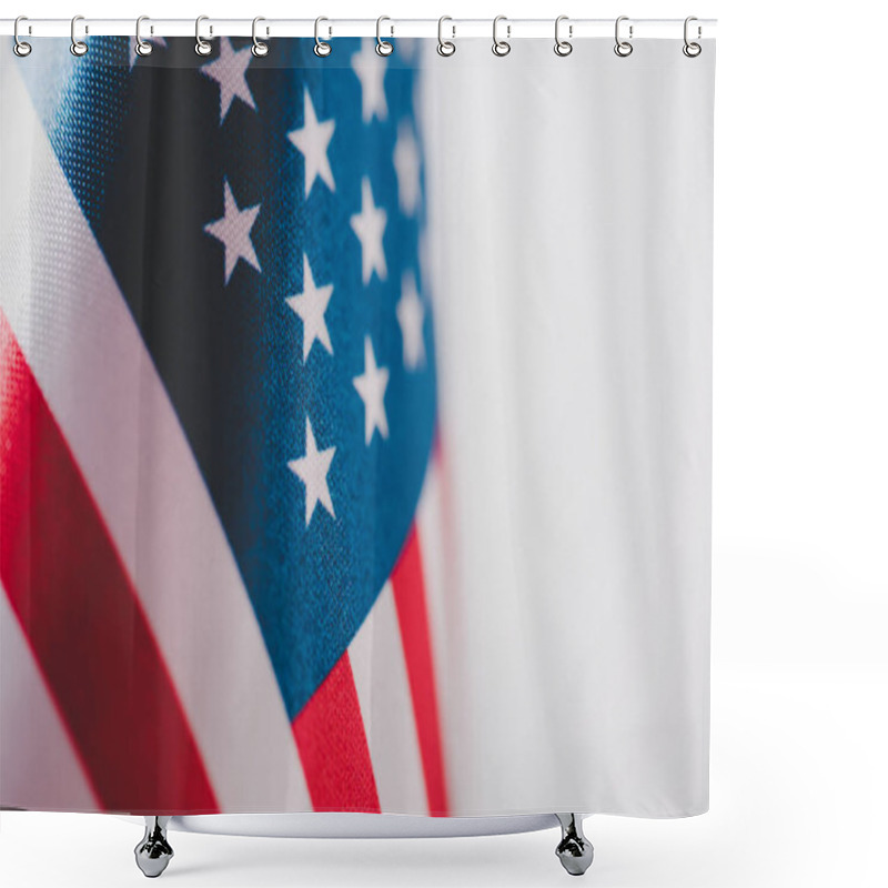 Personality  United States National Flag Isolated On Grey, Memorial Day Concept Shower Curtains