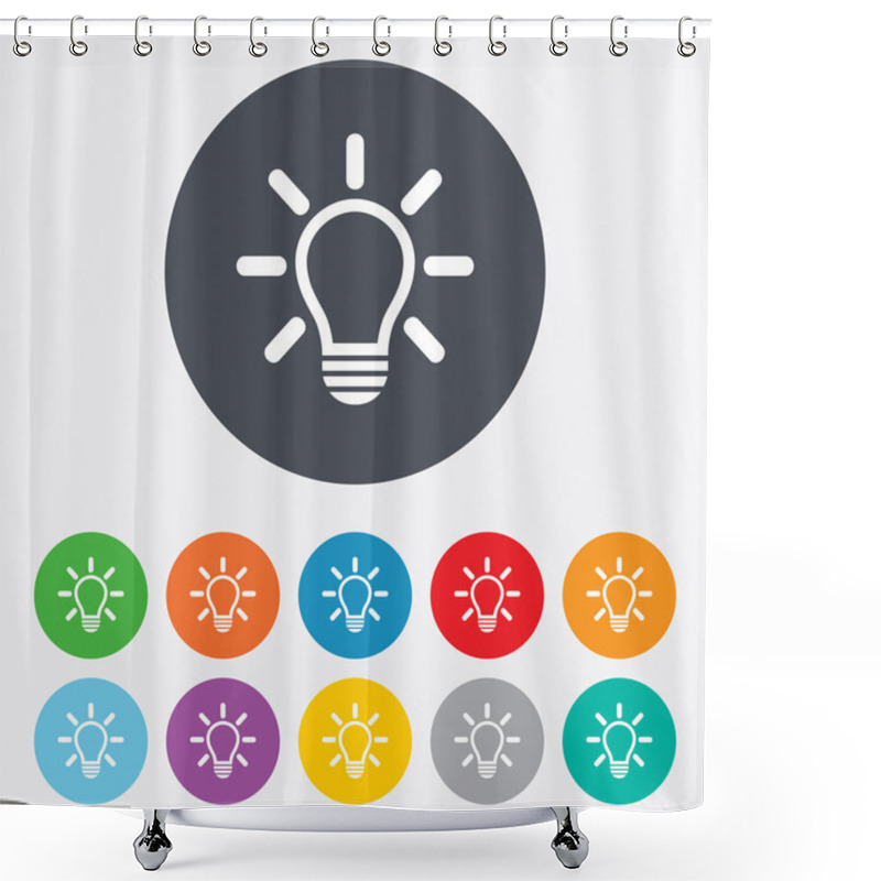 Personality  Light Lamp Sign Icon. Idea Symbol. Shower Curtains