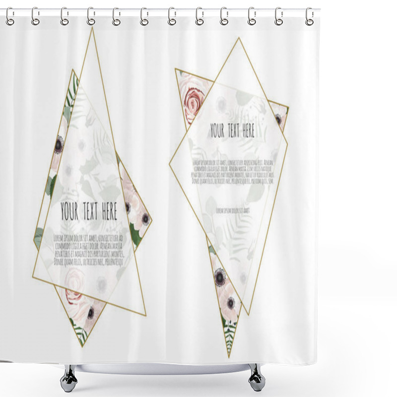 Personality  Set Of Botanic Cards With Wild Flowers, Leaves, Vector Illustration Shower Curtains