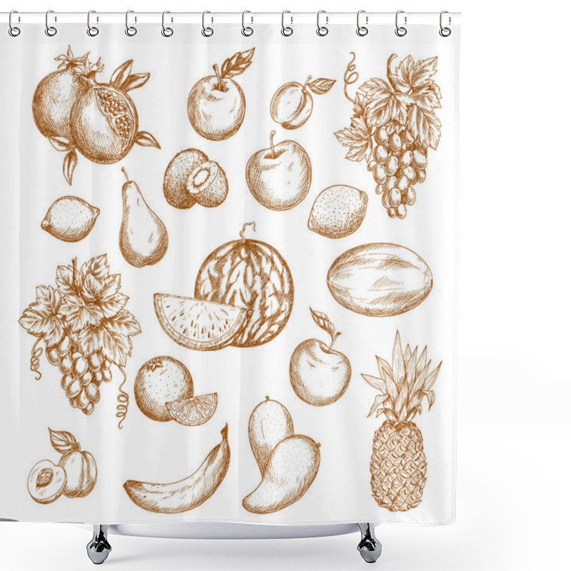 Personality  Fresh Fruit Sketch Set For Healthy Food Design Shower Curtains