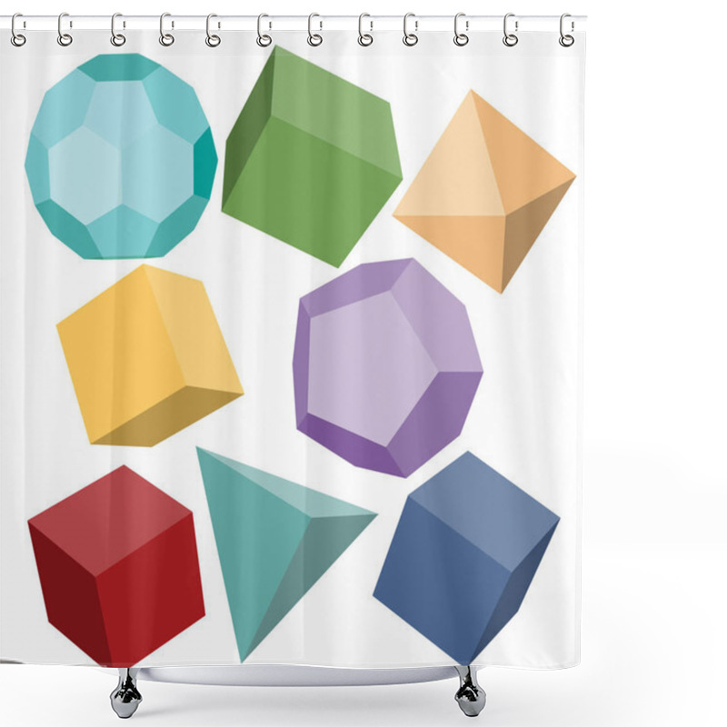 Personality  Three-dimensional Geometric Shapes Shower Curtains