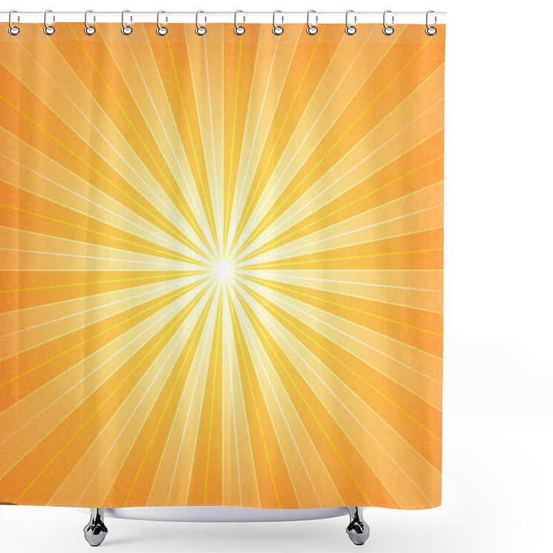 Personality  Orange Sunburst Blank Background. Shower Curtains