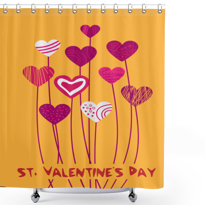 Personality  Vector Background With Hearts For Valentine's Day. Shower Curtains