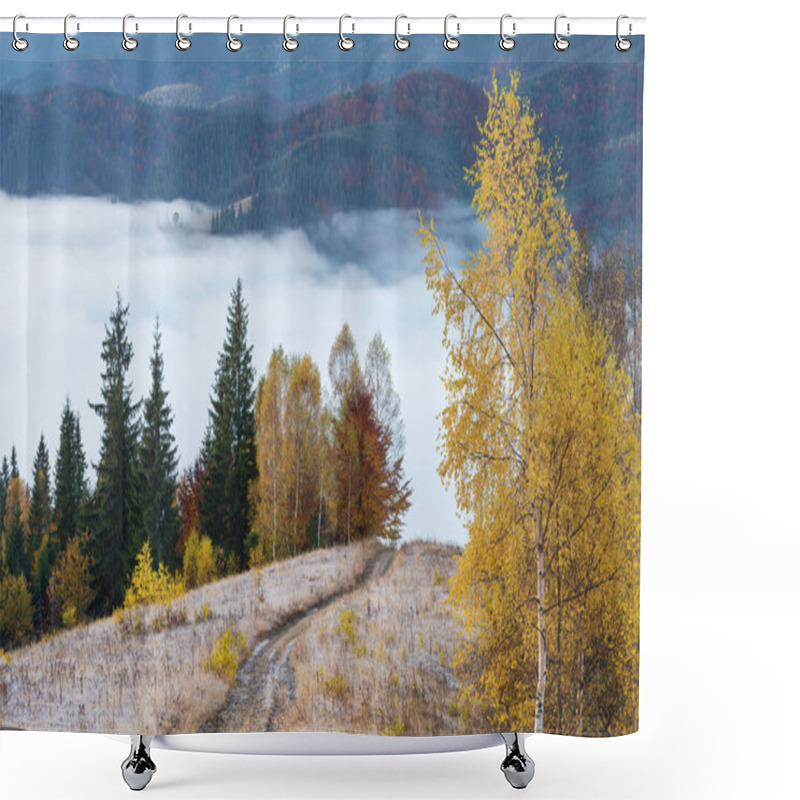 Personality  Autumn Landscape In The Mountains Shower Curtains