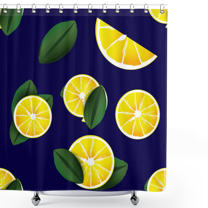 Personality  Lemon Slices Background Pattern Seamless Shower Curtains