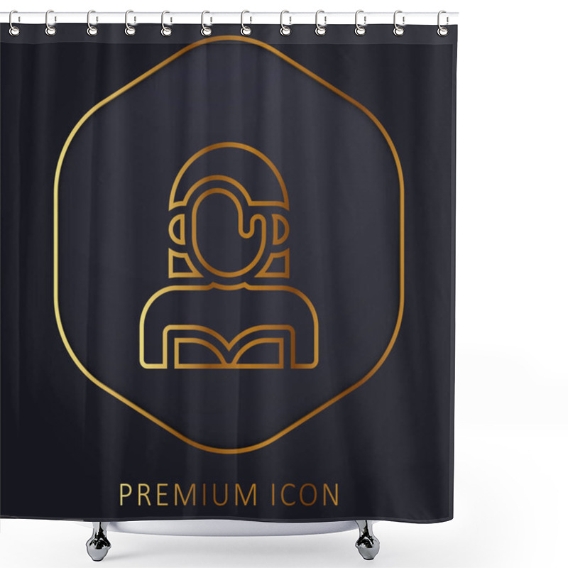 Personality  Actress Golden Line Premium Logo Or Icon Shower Curtains