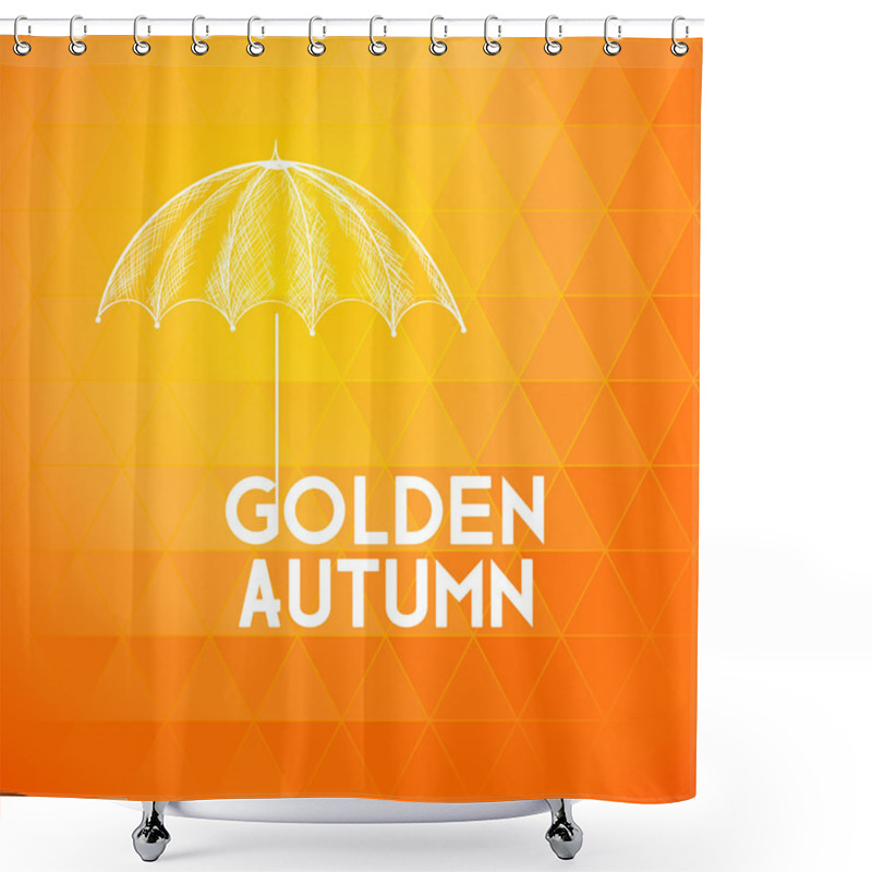 Personality  Autumn Background With Umbrella Shower Curtains