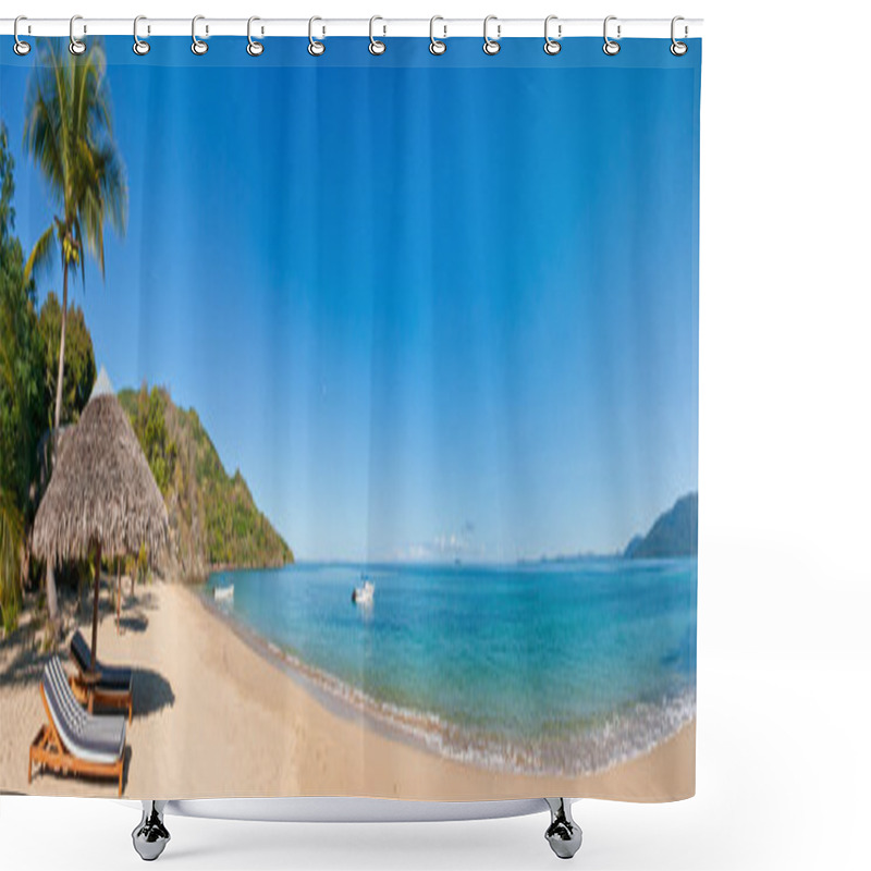 Personality  Panoramic Tropical Beach Shower Curtains