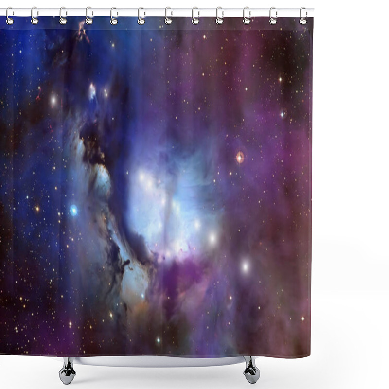 Personality  Futuristic Cosmos Universe Landscape Glowing Nebula And Stars  Shower Curtains