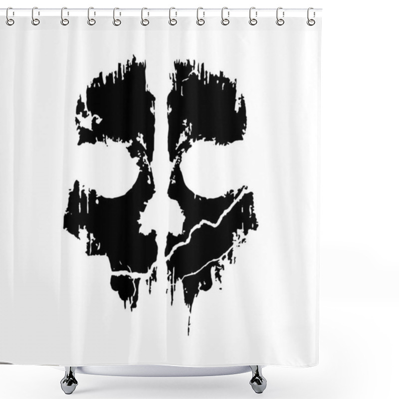 Personality  Vector Illustration Of Grungy Mask Shower Curtains