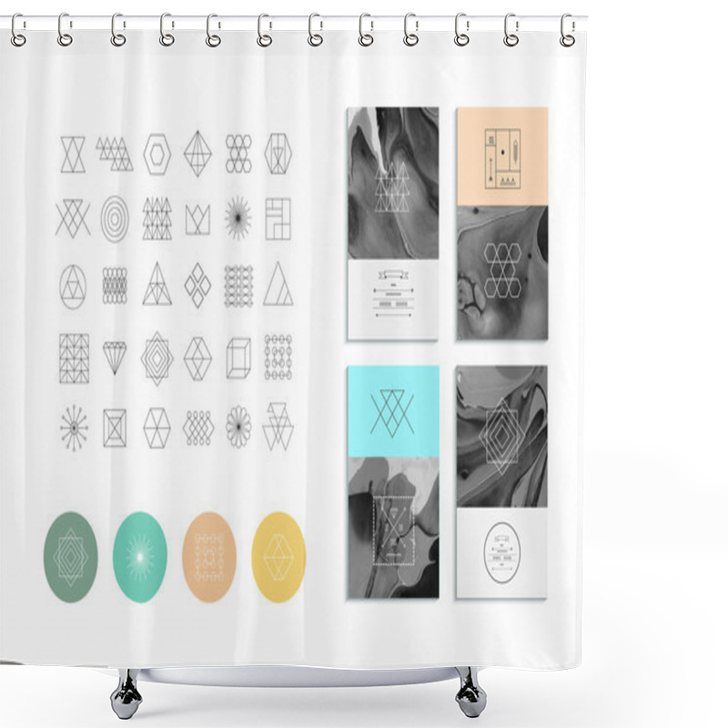 Personality  Set Of Geometric Shapes. Shower Curtains