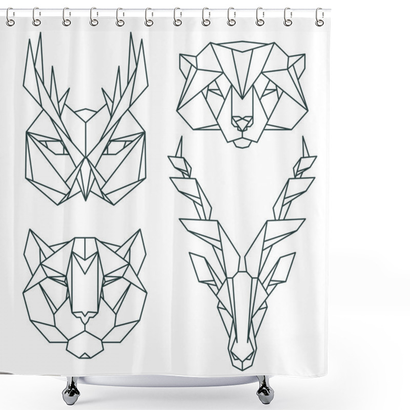 Personality  Animal Icon Set. Shower Curtains