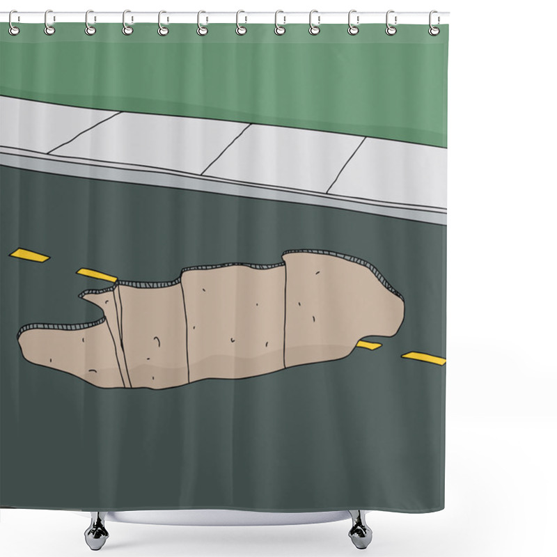 Personality  Sinkhole In Road Shower Curtains