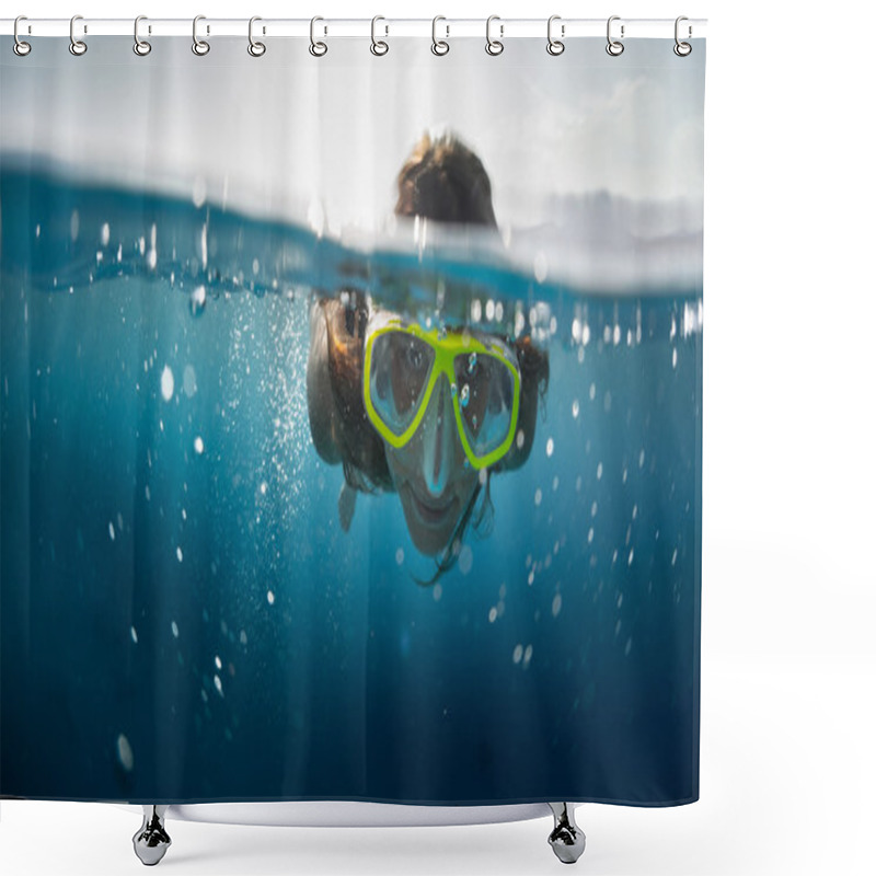 Personality  Snorkeling In The Ocean Shower Curtains