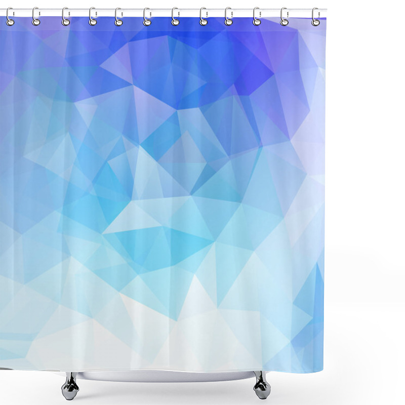 Personality  Abstract Geometrical Background With Blue Triangles Vector Illusttration Shower Curtains