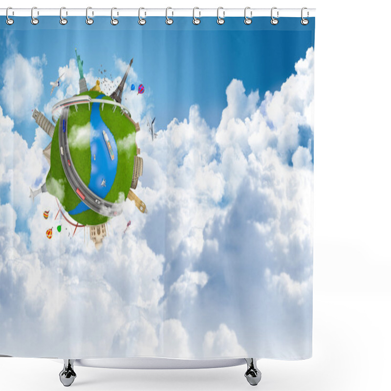 Personality  Traveling The World Dream Globe Concept Shower Curtains