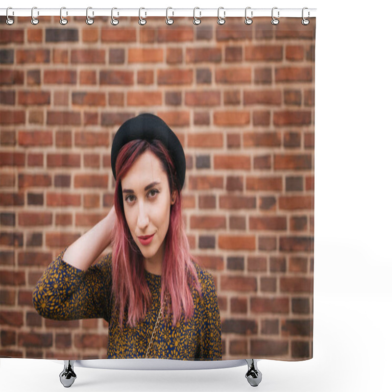 Personality  Pink Hair Shower Curtains