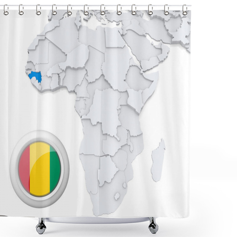 Personality  Guinea On Africa Map Shower Curtains