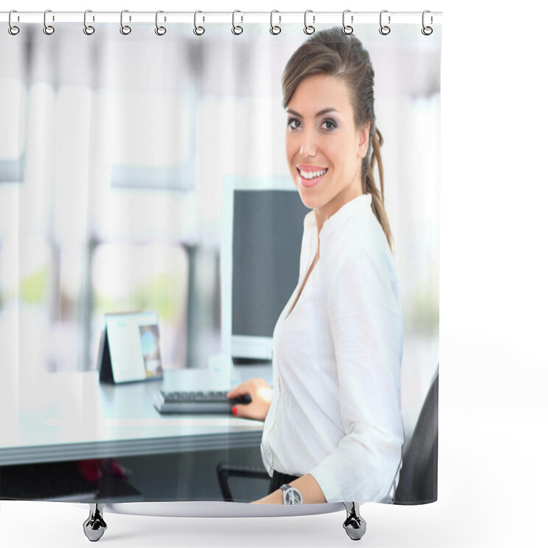 Personality  Modern Business Woman In The Office Shower Curtains