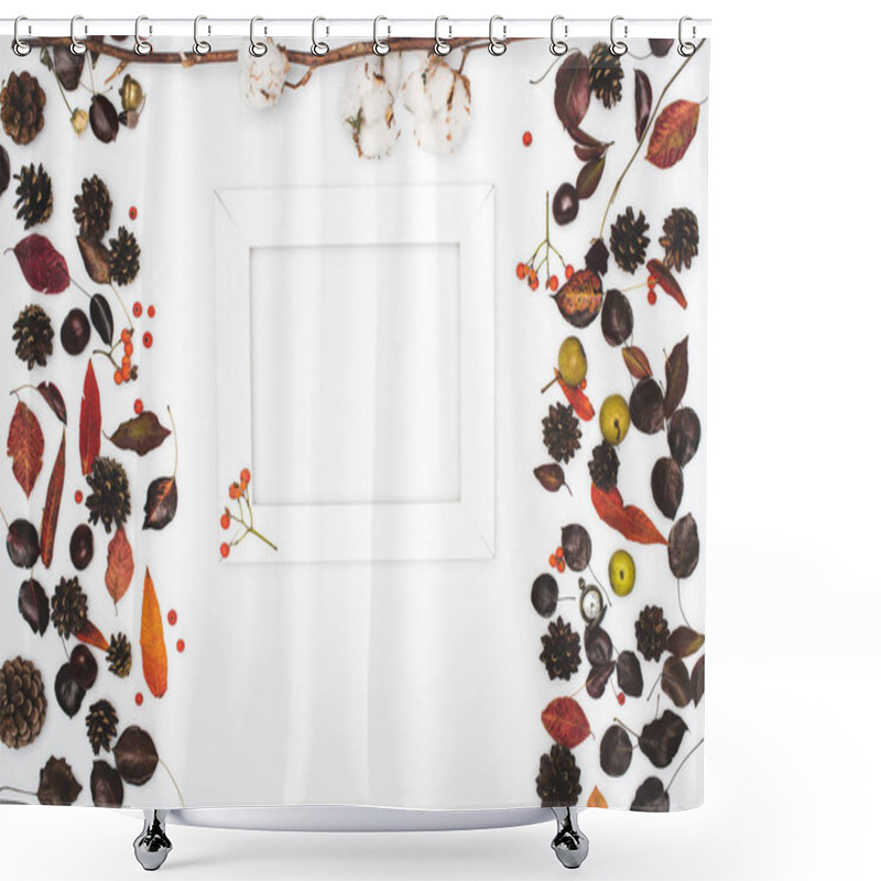 Personality  Dried Leaves And Frame  Shower Curtains