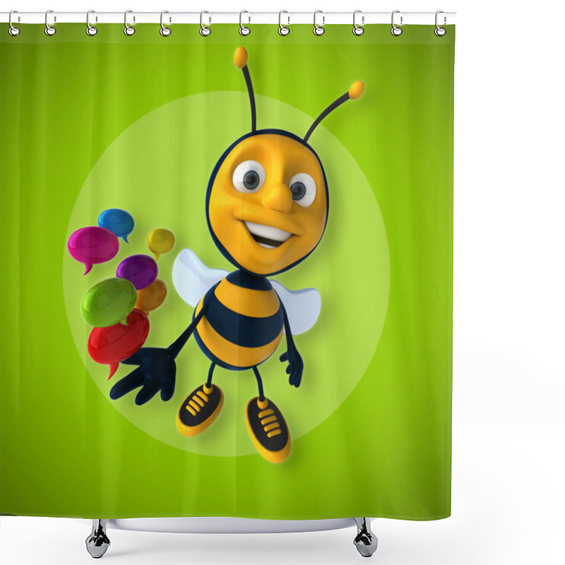 Personality  Fun Bee  With Bubbles Shower Curtains