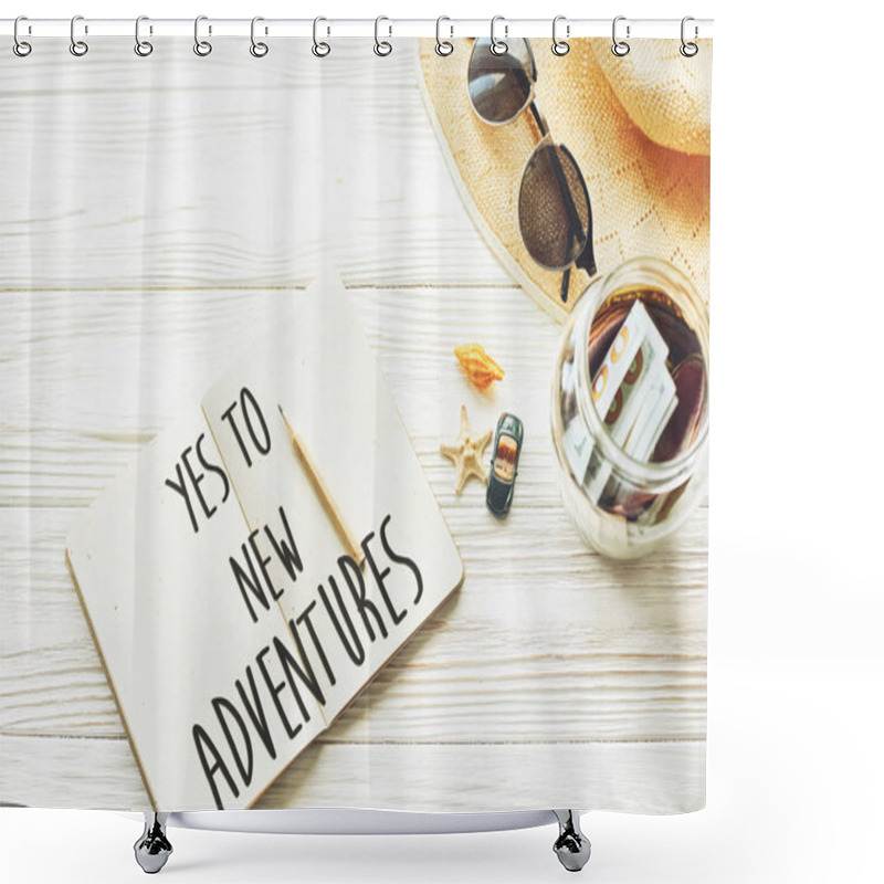 Personality  New Adventure Text Shower Curtains