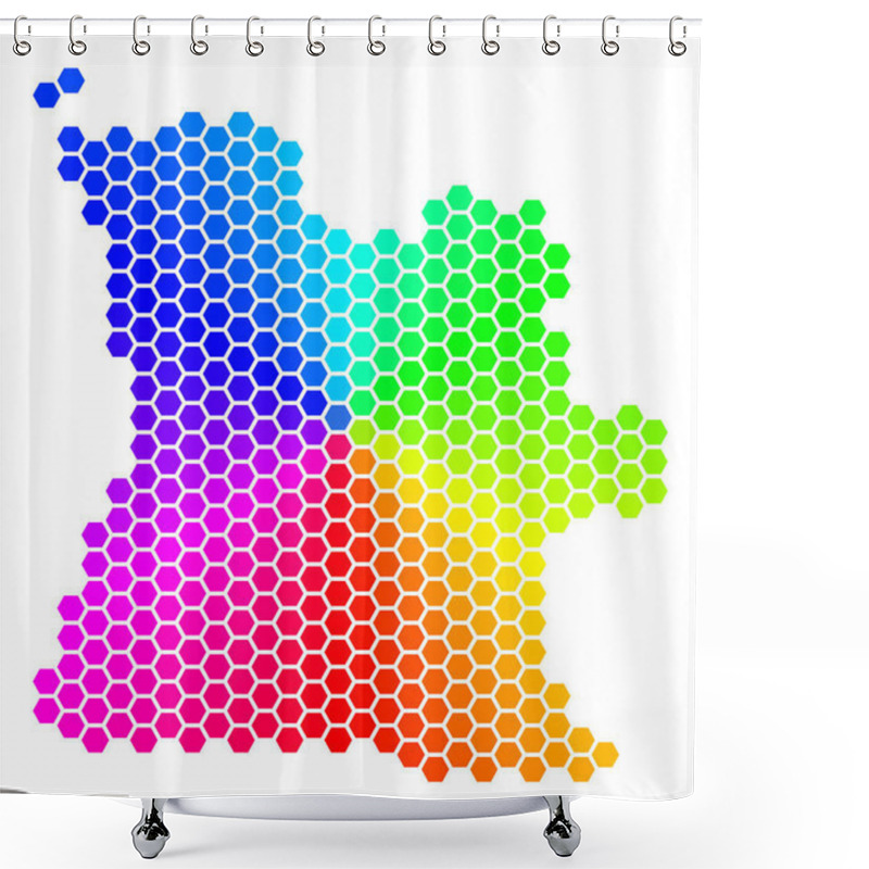 Personality  Spectrum Hexagon Angola Map Shower Curtains