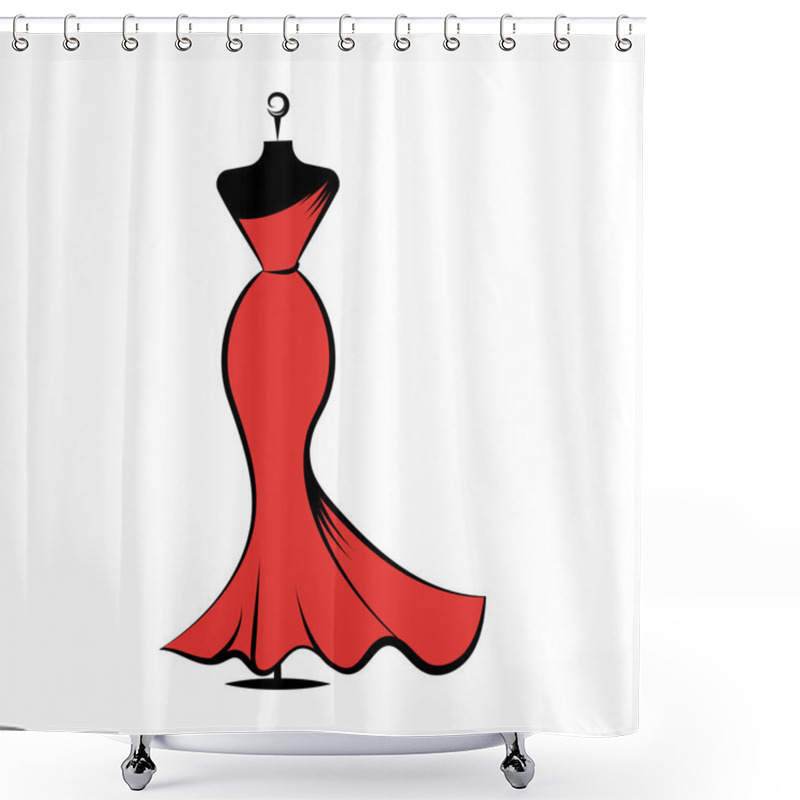 Personality  Dummy Dress Hand Drawing Illustration Vector Shower Curtains