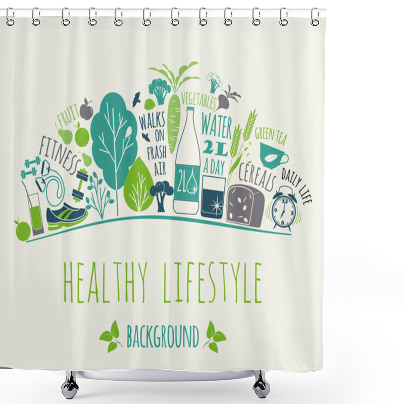 Personality  Healthy Lifestyle Background Shower Curtains