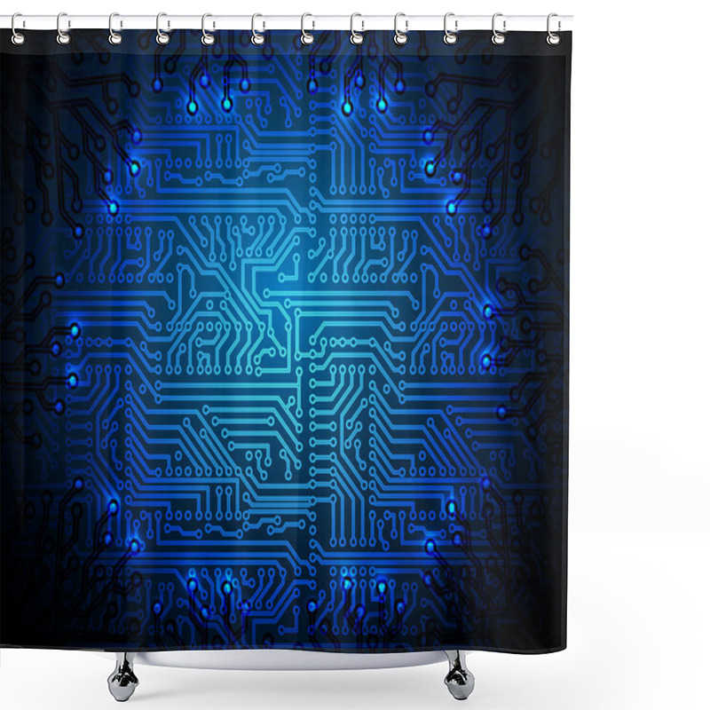 Personality  Vector Circuit Board Background. Eps10 Shower Curtains