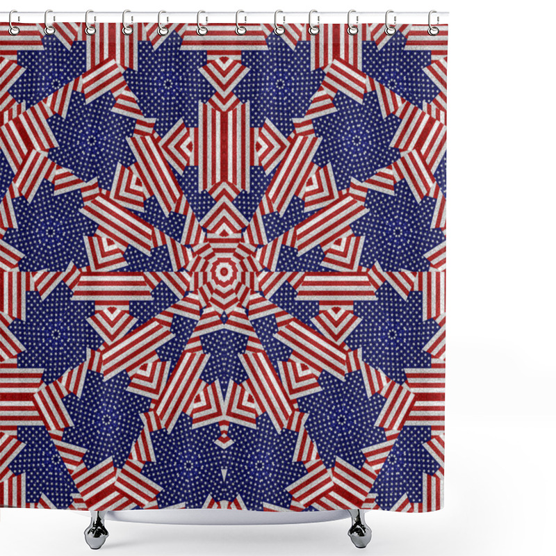 Personality  Usa Motif Grunge Style Pattern Shower Curtains