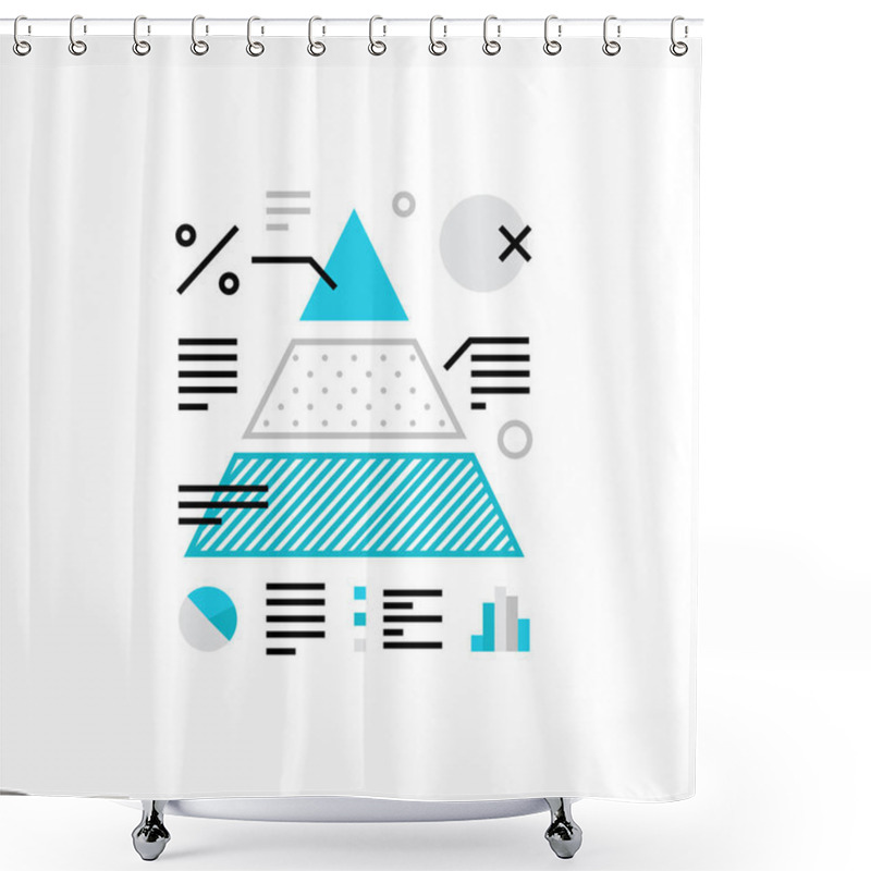 Personality  Data Analysis Monoflat Icon Shower Curtains