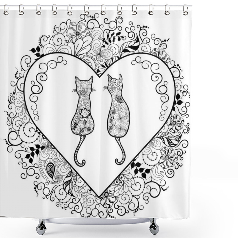 Personality  Cats In Love Shower Curtains