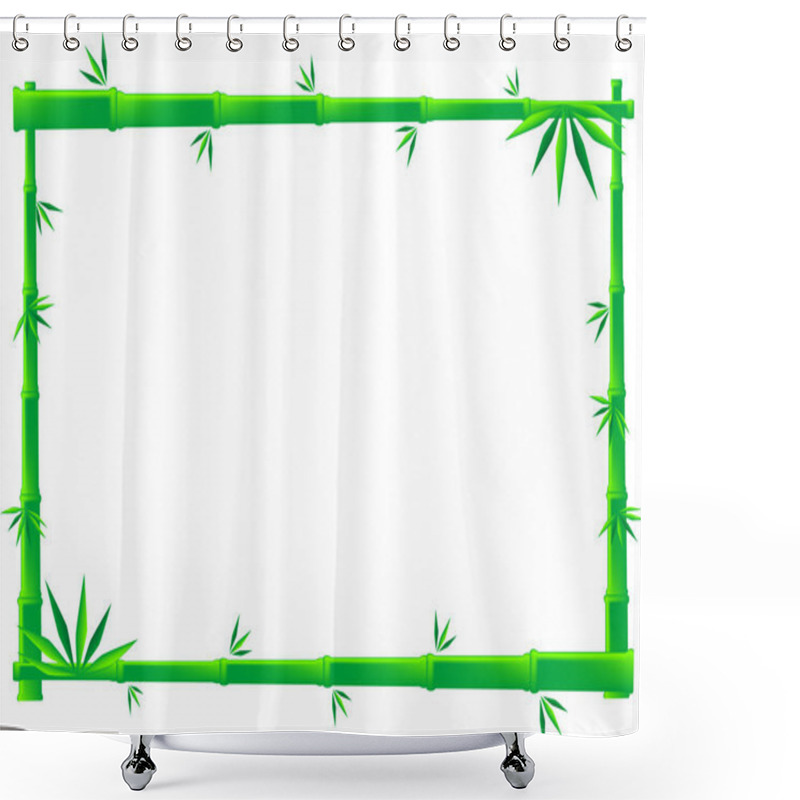 Personality  Bamboo Frame Shower Curtains