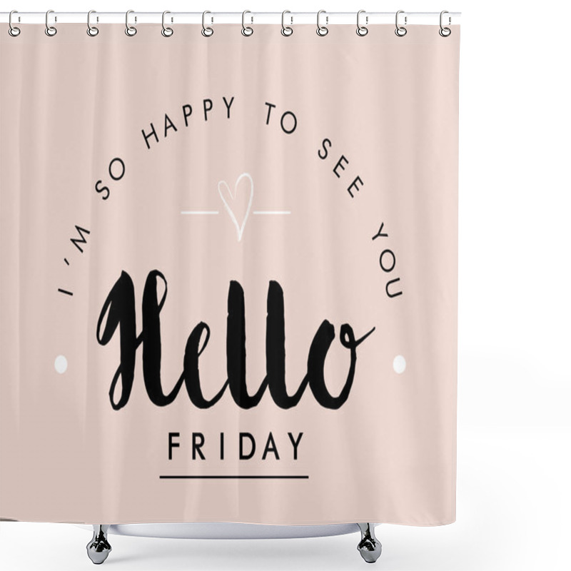 Personality  Slogan Print ''Hello Friday'' Shower Curtains