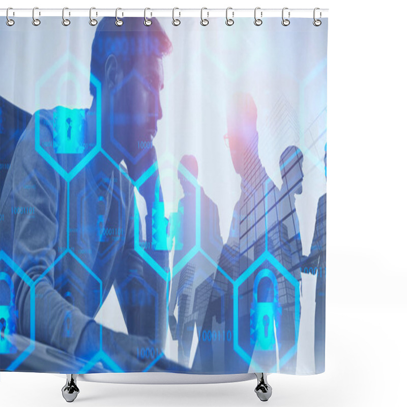 Personality  Engineer Developing Online Security Solution Shower Curtains