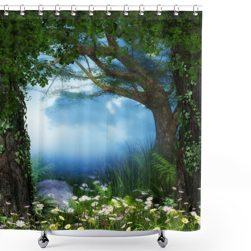 Personality  Enchanting Magical Fairy Woods Opening Shower Curtains