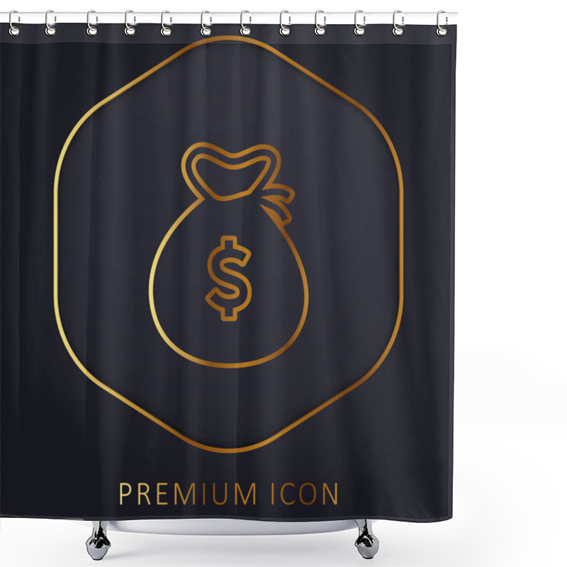 Personality  Big Dollar Bag Golden Line Premium Logo Or Icon Shower Curtains