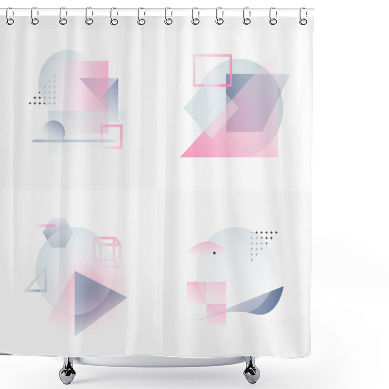 Personality  Gradient Geometric Forms Shower Curtains