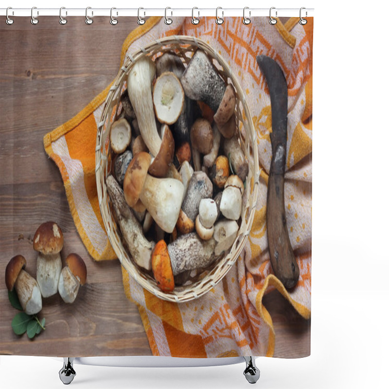 Personality  A Still Life With Mushrooms. Shower Curtains