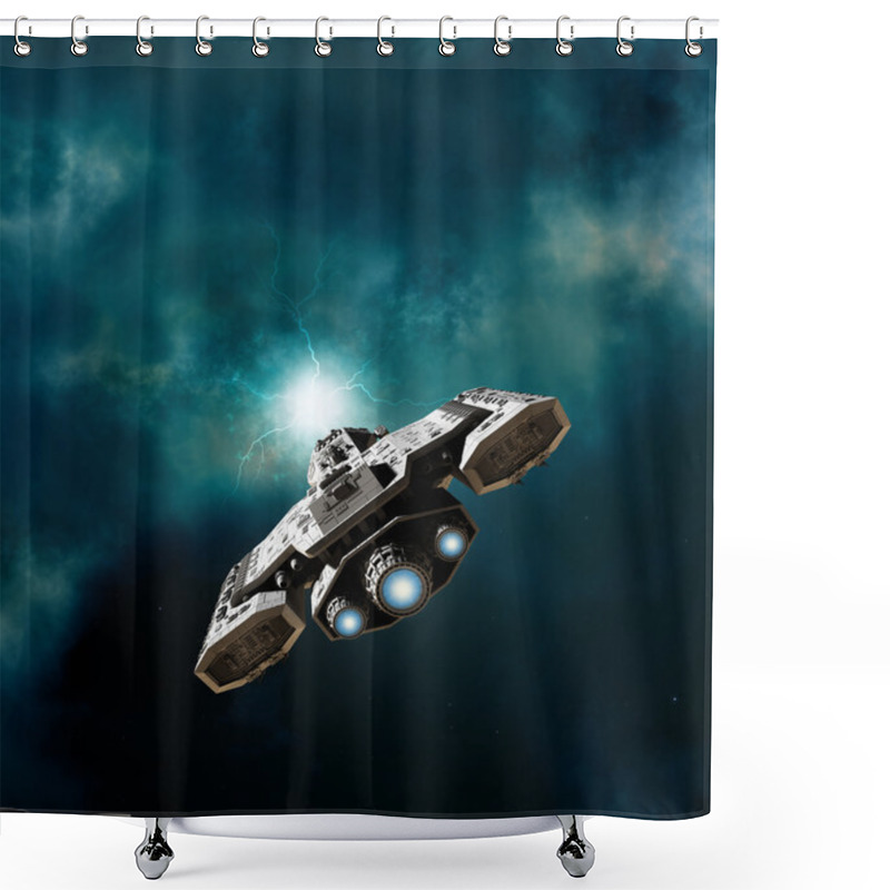 Personality  Spaceship Entering A Wormhole Shower Curtains