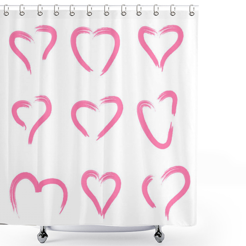 Personality  Scribble Hearts Set Vector Shower Curtains