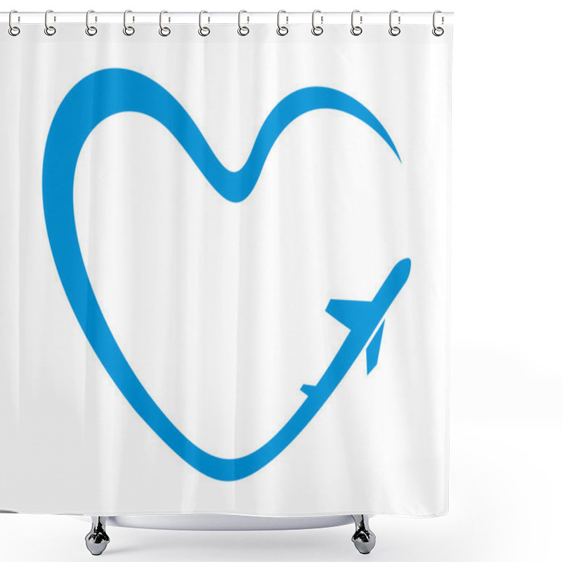 Personality  Airplane Heart Symbol Shower Curtains