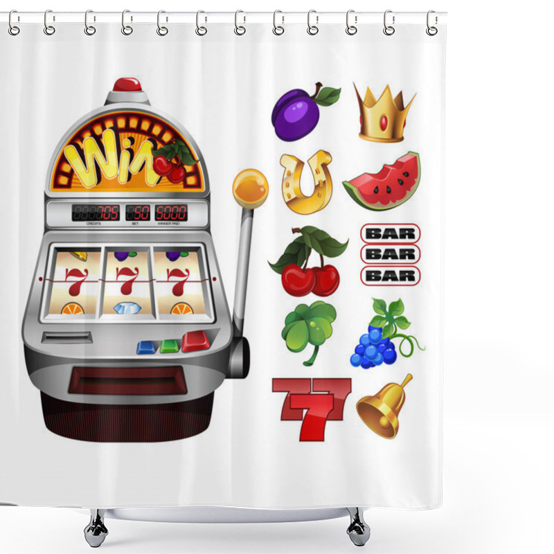 Personality  A Slot Fruit Machine Shower Curtains