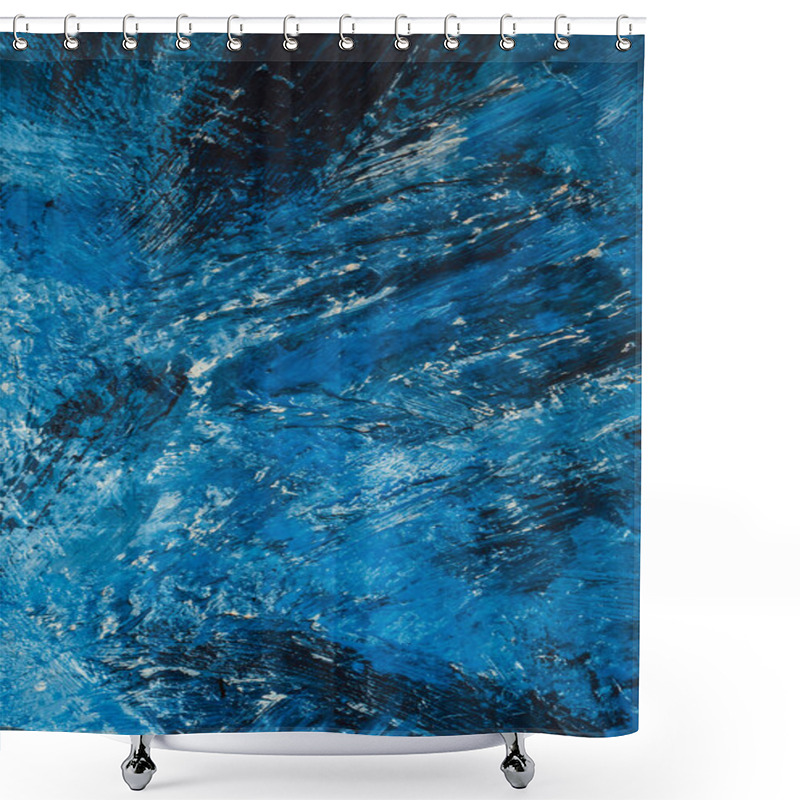 Personality  Abstract Blue Paint Strokes On The Background Shower Curtains