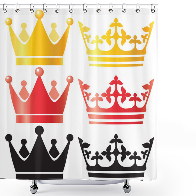 Personality  Vector Crowns Set Shower Curtains