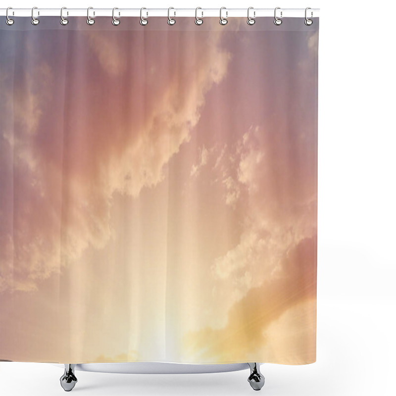 Personality  Beautiful Golden Sky Morning Sunrise Heaven Cloud Shower Curtains