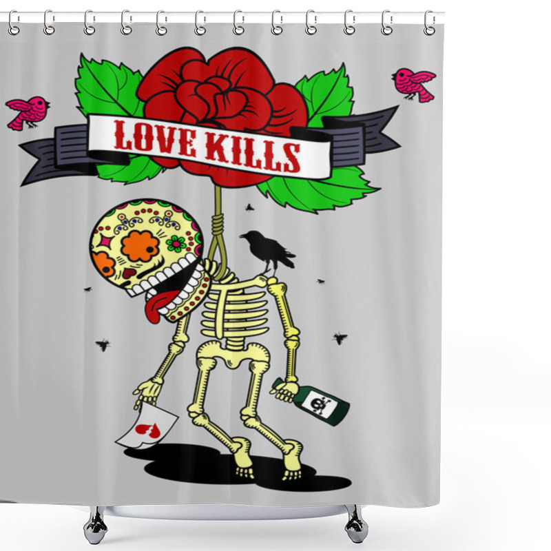 Personality  Love Kills Shower Curtains