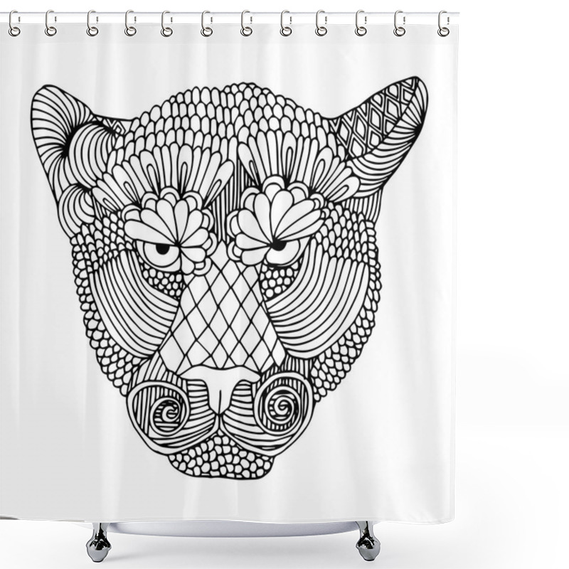 Personality  Tiger Illustration Shower Curtains